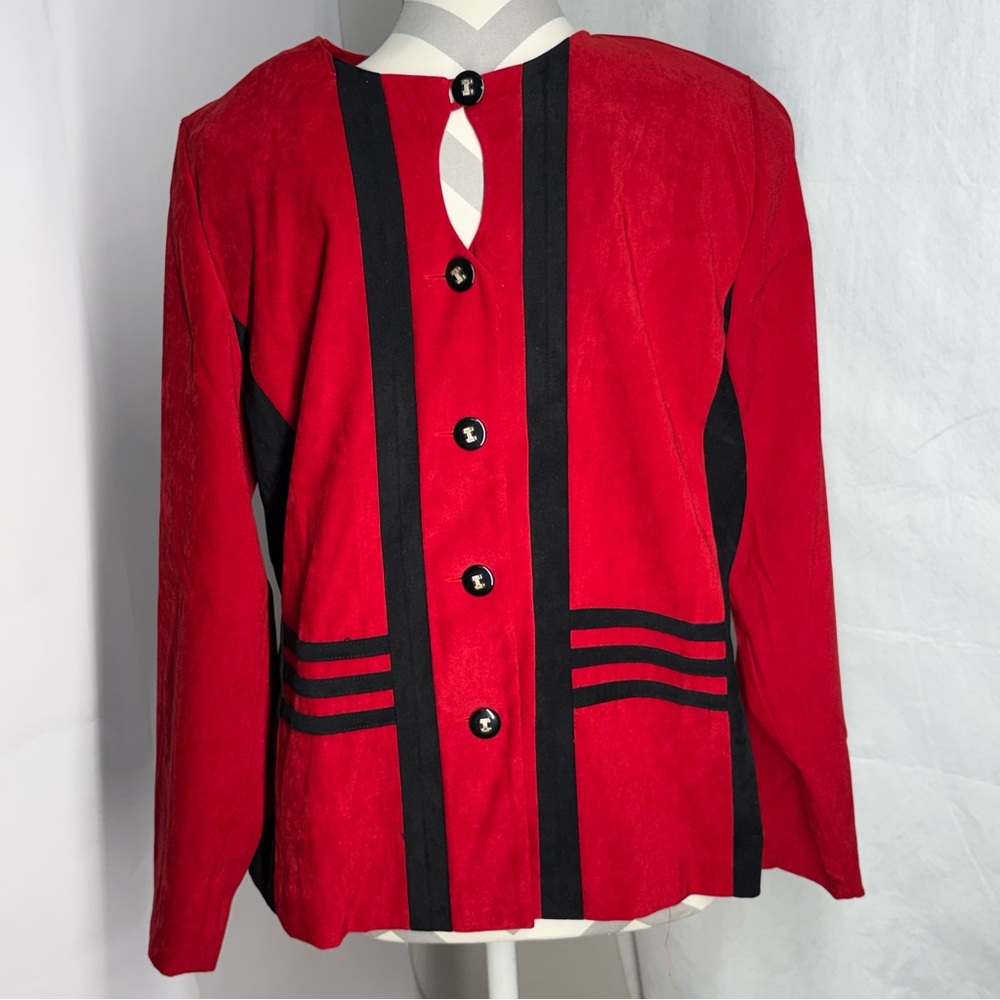 Elegant Red and Black Women's Jacket